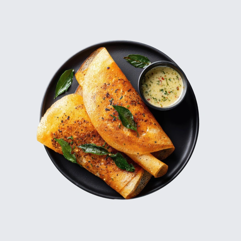 Egg Dosa (with Sambar & Chutney)